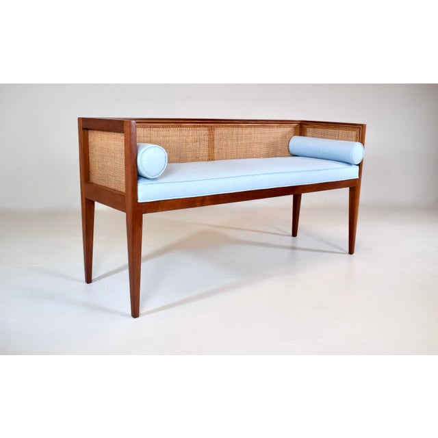 Mid-Century Modern 1950s Walnut Window Bench Attributed to Edward Wormley for Dunbar For Sale - Image 3 of 13