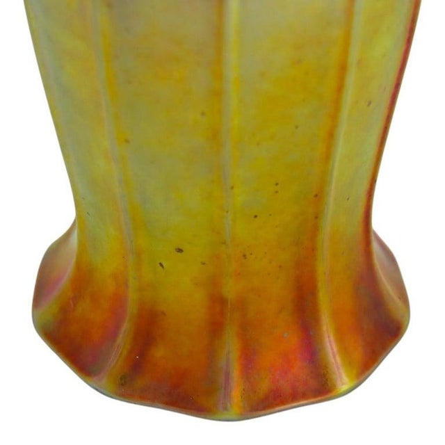 Pair Of Antique Steuben Gold Aurene Tulip Shaped Art Glass Shades, Unsigned, C1920 Measures - 6.75"H x 4"W x 4"D