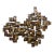 Vintage Brutalist Torch-Cut Brass, Copper Wall Sculpture For Sale