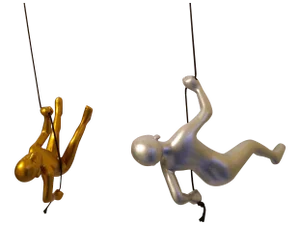 Gold & Silver Climbing Man Wall Art - 2 Piece Set