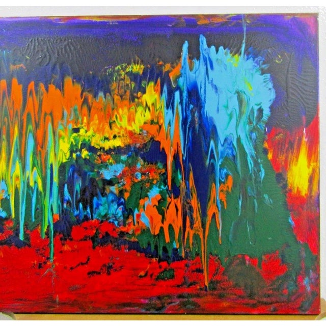 Abstract Artist Mark Adler Original Abstract Acrylic Dynamic Dripping Painting on Canvas For Sale - Image 3 of 8