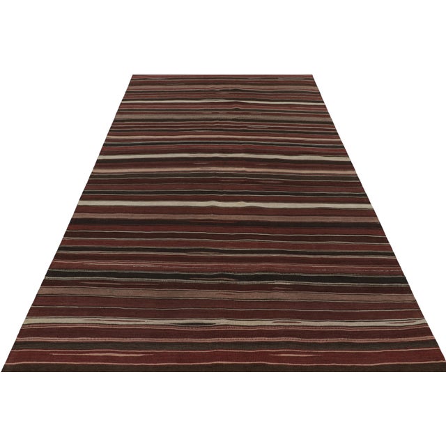 Tribal 1950s Vintage Afghan Tribal Kilim With Red Black & White Stripes by Rug & Kilim - 2'11''x7' For Sale - Image 3 of 7