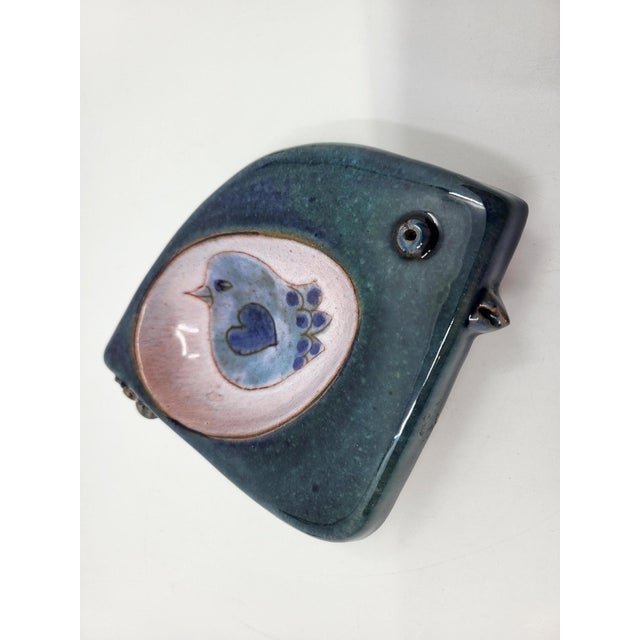 Ceramic Trinket Tray with Bird Decoration, France, 1950 For Sale - Image 6 of 10