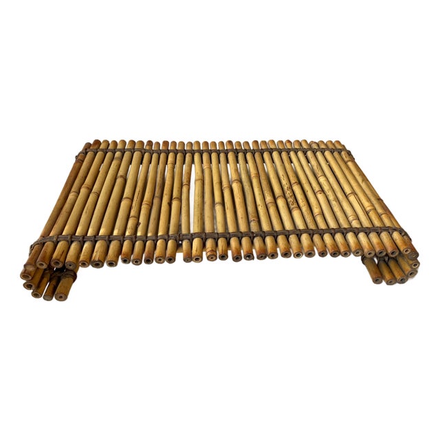 Mid 20th-Century Bamboo Curved Scrolled Arm Plant Stand / Riser For Sale