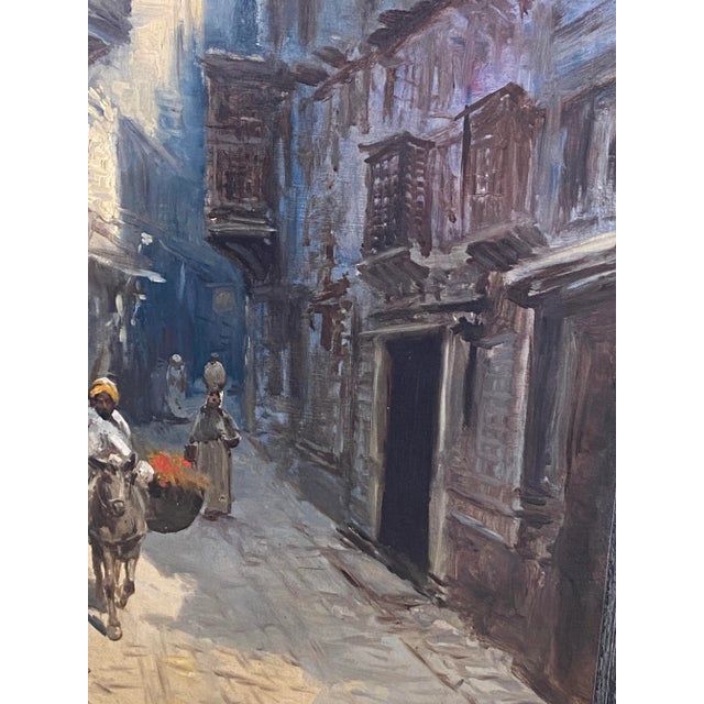 Beige Orientalist School 19th / 20th Century Oil on Canvas Painting For Sale - Image 8 of 11