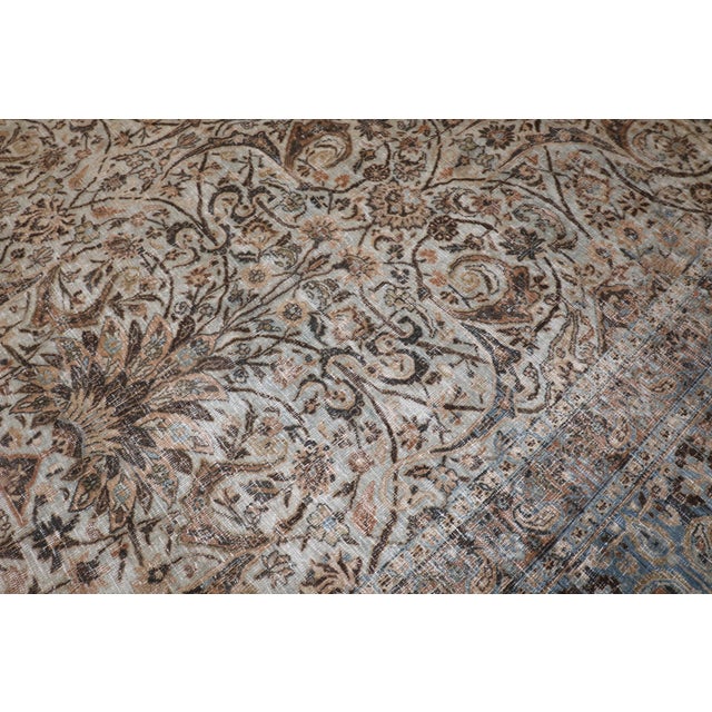 Zabihi Collection Antique Worn Persian Oversize Carpet For Sale - Image 4 of 12