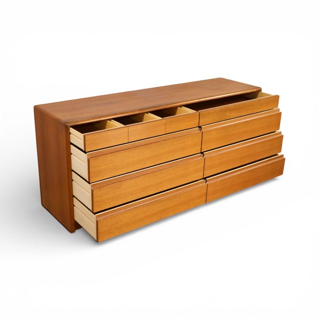 1970s Nordisk Andels-Eksport Vintage Danish Mid Century Modern Lowboy Teak Dresser C. 1970s For Sale - Image 5 of 12