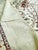 Mid 20th Century Vintage Hand Printed Indian Cotton Banquet Tablecloth With Jacquard Floral Damask & Fringe For Sale - Image 5 of 10