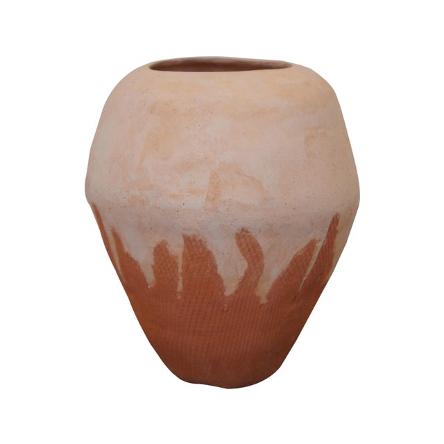 Vintage Jacqui 1975 Southwestern Mixed Media Clay Pottery Vessel Vase Urn For Sale - Image 12 of 12