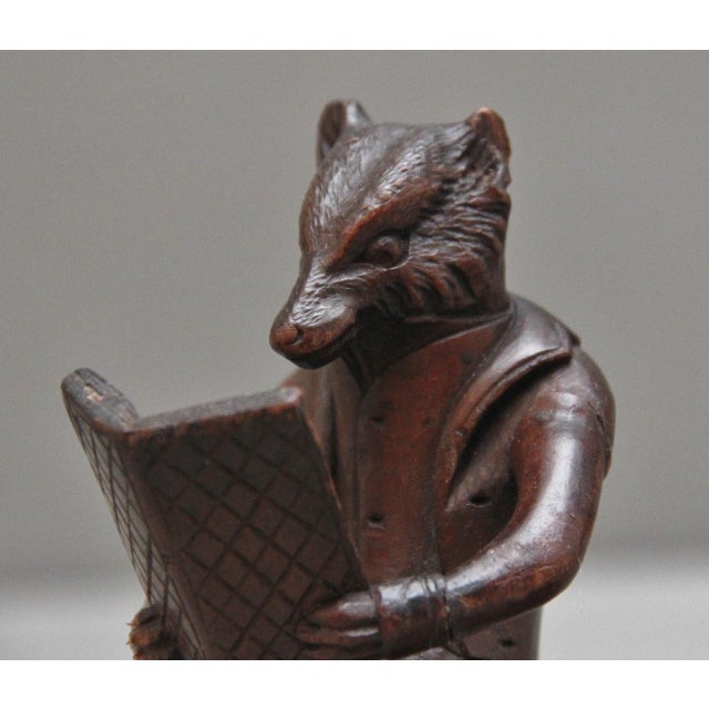 Brown Antique Black Forest Carving of a Fox, 1880 For Sale - Image 8 of 8