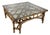 Vintage Rattan Chinese Chippendale Coffee Table For Sale