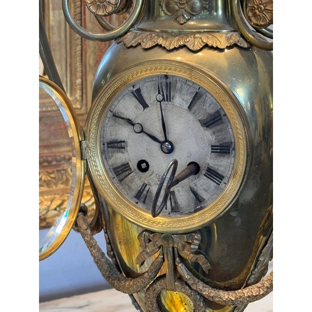 Early 19th Century 19th Century Neoclassical Brass Urn Clock For Sale - Image 5 of 13