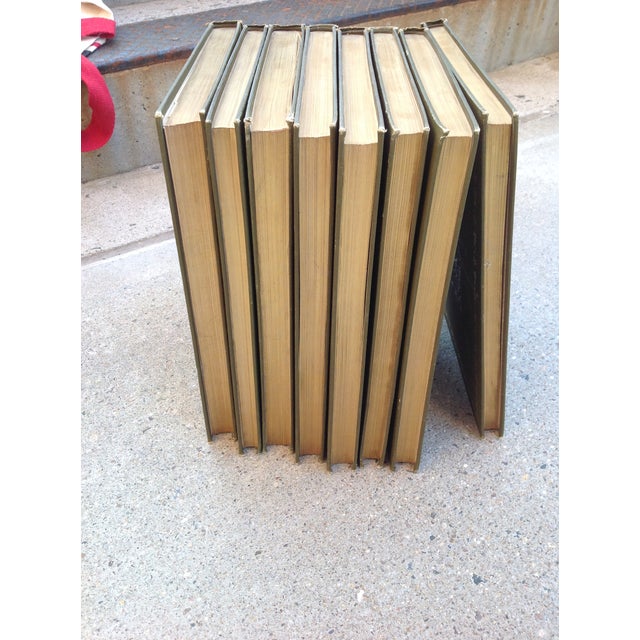 1902 Olive Green Leather Gilt Books, Complete Set Vols 1-8, Brewer, Character Sketches of Romance, Fiction, Drama For Sale - Image 9 of 18