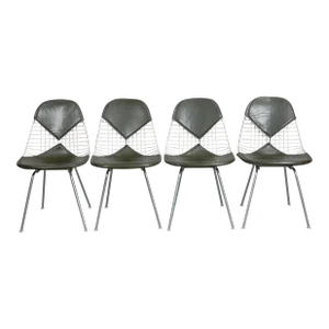 Original 1960's Herman Miller Charles & Ray Eames Bikini Wire Chairs Set of 4