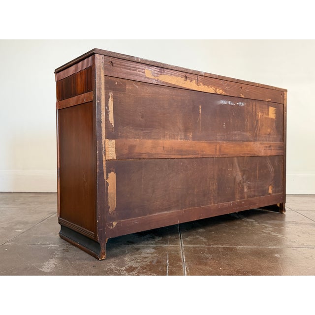 Vintage 1940's Art Deco Walnut and Brass Credenza For Sale - Image 14 of 18