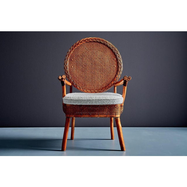Wood German Bouclé Armchairs, 1960s, Set of 2 For Sale - Image 7 of 16