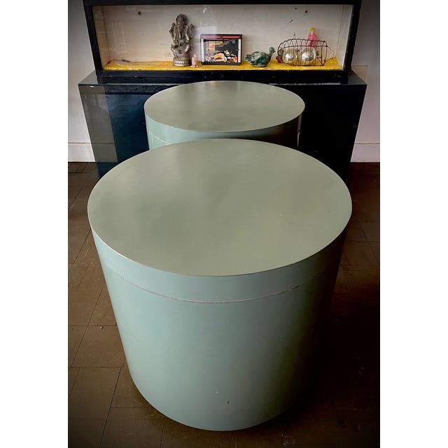 Mid-Century Modern Vintage Mid Century Glam Era Rolling Side Tables Laminate, Pair For Sale - Image 3 of 14