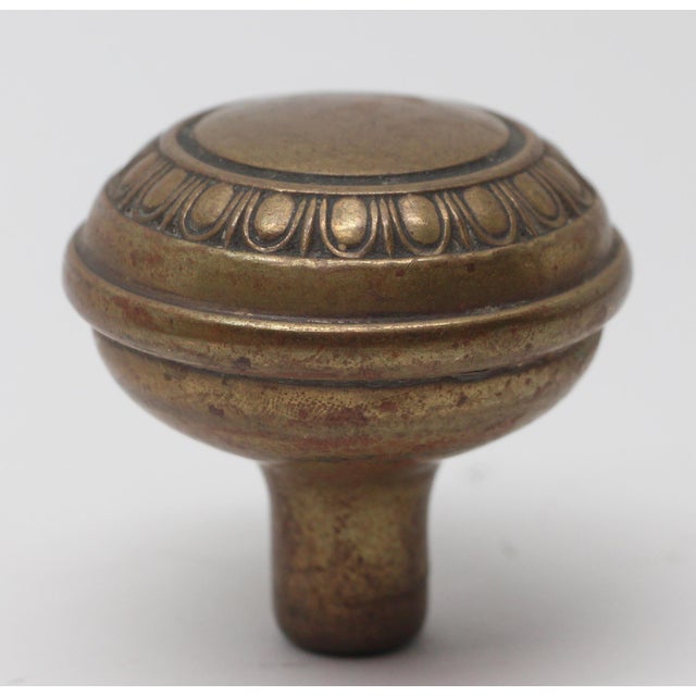Traditional Vintage Brass Concentric Egg & Dart Entry Door Knob For Sale - Image 3 of 4