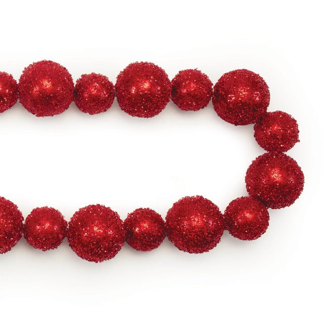 Add a chic and festive touch to your holiday decor with the Beaded Ball Ornament String Garland. This garland features...