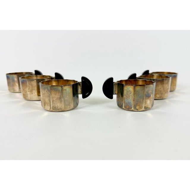 Bauhaus Silver-Plated Mocha Cups with Bakelite Handles, 1930s, Set of 6 For Sale - Image 13 of 13