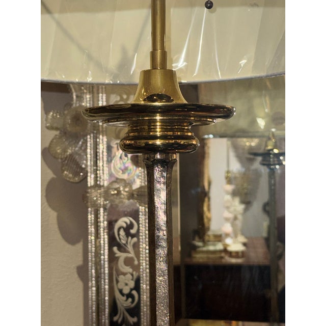 Silver Mid 20th CenturyHeavy English Silvered Bronze Floor Lamps - a Pair For Sale - Image 8 of 9
