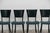 Metal Vintage Chairs in Black Metal with Leather and Aqua Green Fabric, 1980s, Set of 4 For Sale - Image 7 of 13