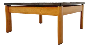 Danish Oak and Stone Coffee Table, 1960s