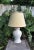 Metal Large Off White Lamp Yellow Fabric Lampshade For Sale - Image 7 of 11