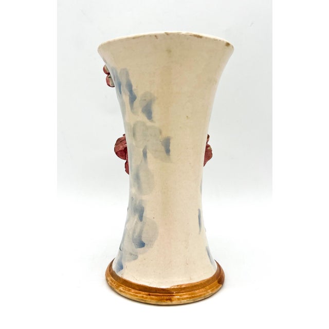 Capodimonte Vintage Italian Hand-Sculpted Floral Vase | Hand Painted Ceramic | Cottagecore, French Garden, Italian Pottery For Sale - Image 4 of 14
