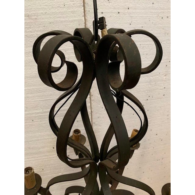 Louis XV Style Wrought Iron 6-Light Chandelier, 20th Century For Sale - Image 6 of 7