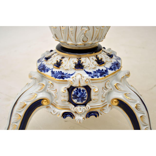 Antique Dresden Style Porcelain Side Table, 1960 For Sale - Image 10 of 13