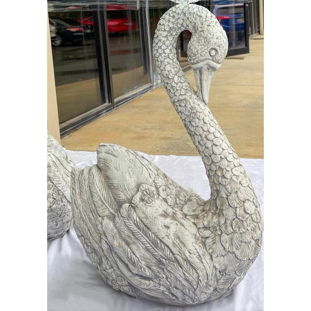 1970s 1970s Neo-Classical Style Cast Garden Swan Form Center or Dining Table For Sale - Image 5 of 8