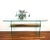 Vintage 1970s Brass & Glass Console Table by Pace made of clear glass rounded edges suspended brass beam by pace great...
