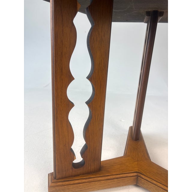 Wood 1960s Mid-Century Drexel "Esperanto" Pecan Hexagonal Side Tables - A Pair For Sale - Image 7 of 11