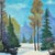 Lavender Winter Landscape Oil Painting Signed Audrey Milligan, Snowy Forest Scene For Sale - Image 8 of 12