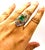 Gemstone Bochic “Capri” Vintage Natural Diamond & Emerald Vintage Retro Ring Set In 18K For Sale - Image 7 of 11