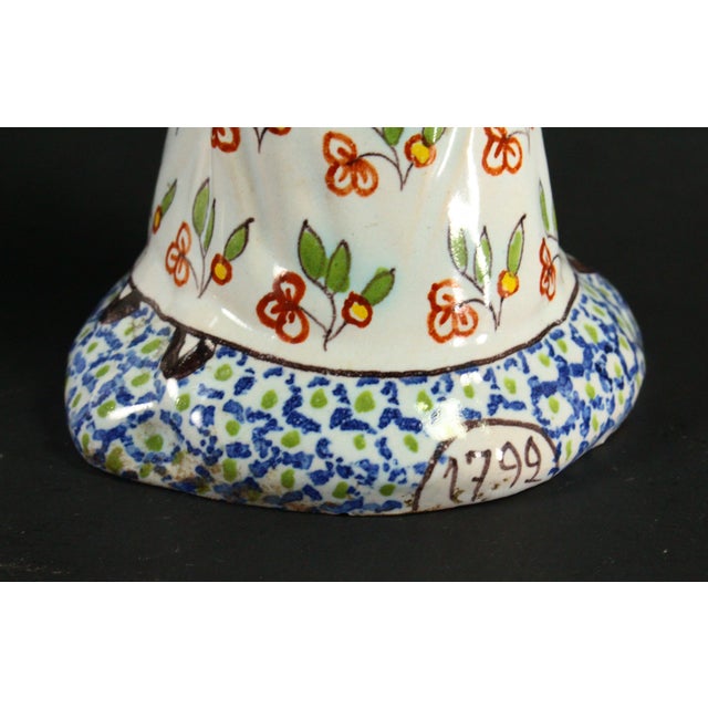 1863-1900 Pair of French Faience Double Salts Bretonne Women 1792, Desvres For Sale - Image 12 of 18