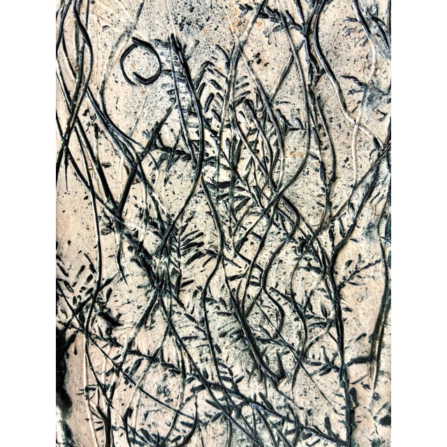 Signed Mid 20th Century Novelty Relief Mermaid Trees Ceramic Box With Lid / Large Art Studio Pottery Lidded Box For Sale - Image 10 of 12