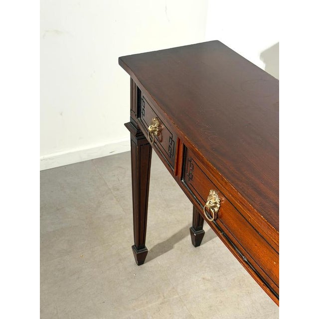 Neoclassical Console Table with Lion Head Handles For Sale - Image 6 of 8