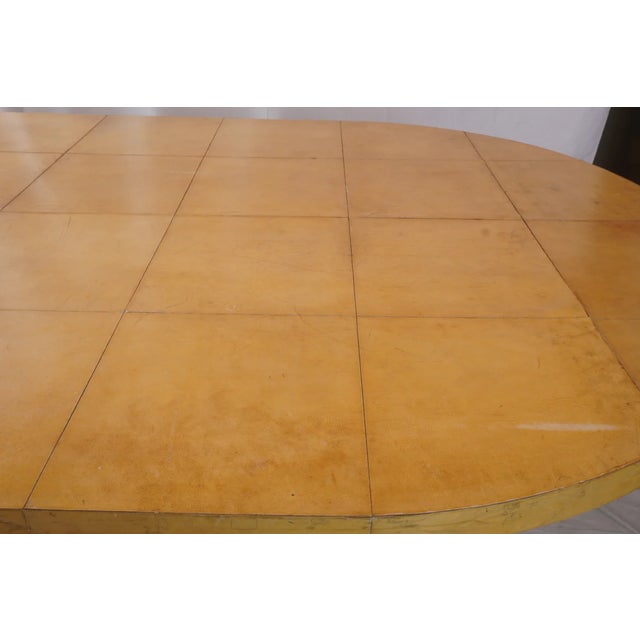 Attributed to Karl Springer MCM Lacquered Goatskin Dining, Conference Table C1970s For Sale - Image 16 of 16