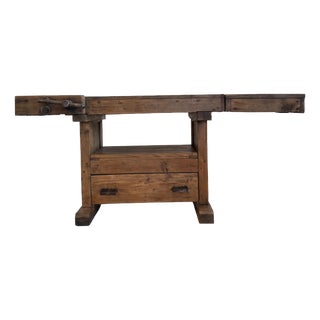 German Spindle Workbench in Wood For Sale