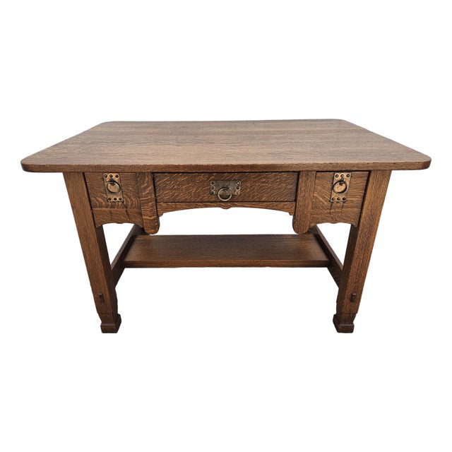 Arts and Crafts Mission Oak Desk -Attributed to Imperial Furniture For Sale