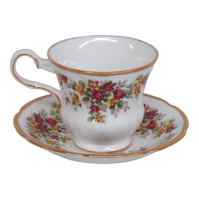 Royal Grafton Red Yellow Roses Bone China Flowers Tea Cup and Saucer Set 4655b For Sale