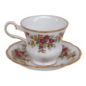 Royal Grafton Red Yellow Roses Bone China Flowers Tea Cup and Saucer Set 4655b
