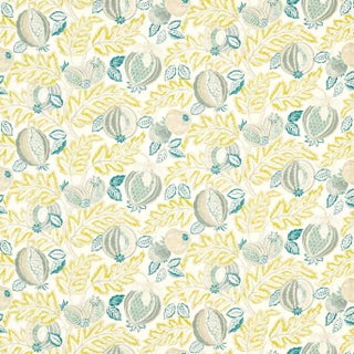 Sanderson Cantaloupe Fabric in Seasalt/Quince For Sale