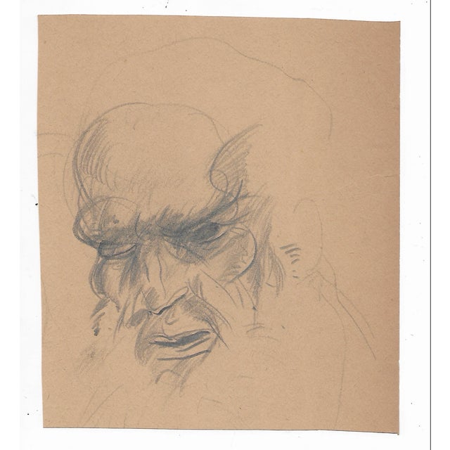 Male portrait from the estate of the artist Paul Travis (Ohio, 1891-1975). Travis attended the Cleveland Institute of Art...