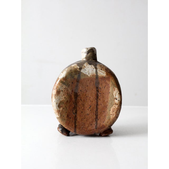 Brown Vintage Studio Pottery Vase For Sale - Image 8 of 10