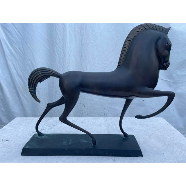 Boris Lovet-Lorski Etruscan-Style Bronze Equestrian Sculpture, in the Manner of Boris Lovet-Lorski For Sale - Image 4 of 8