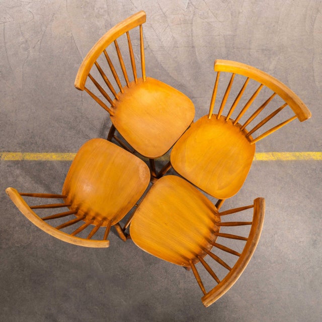 1950’s Classic Ton Stick Back Dining Chairs – Set Of Four. High quality good scale dining chairs produced by the famous...