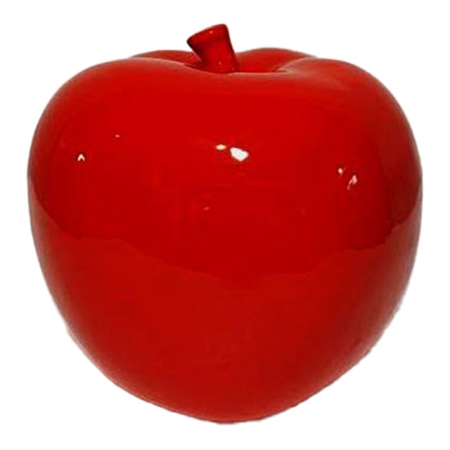 1950s Decorative Ceramic Red Apple For Sale